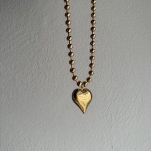 Golden Dots Heart Necklace