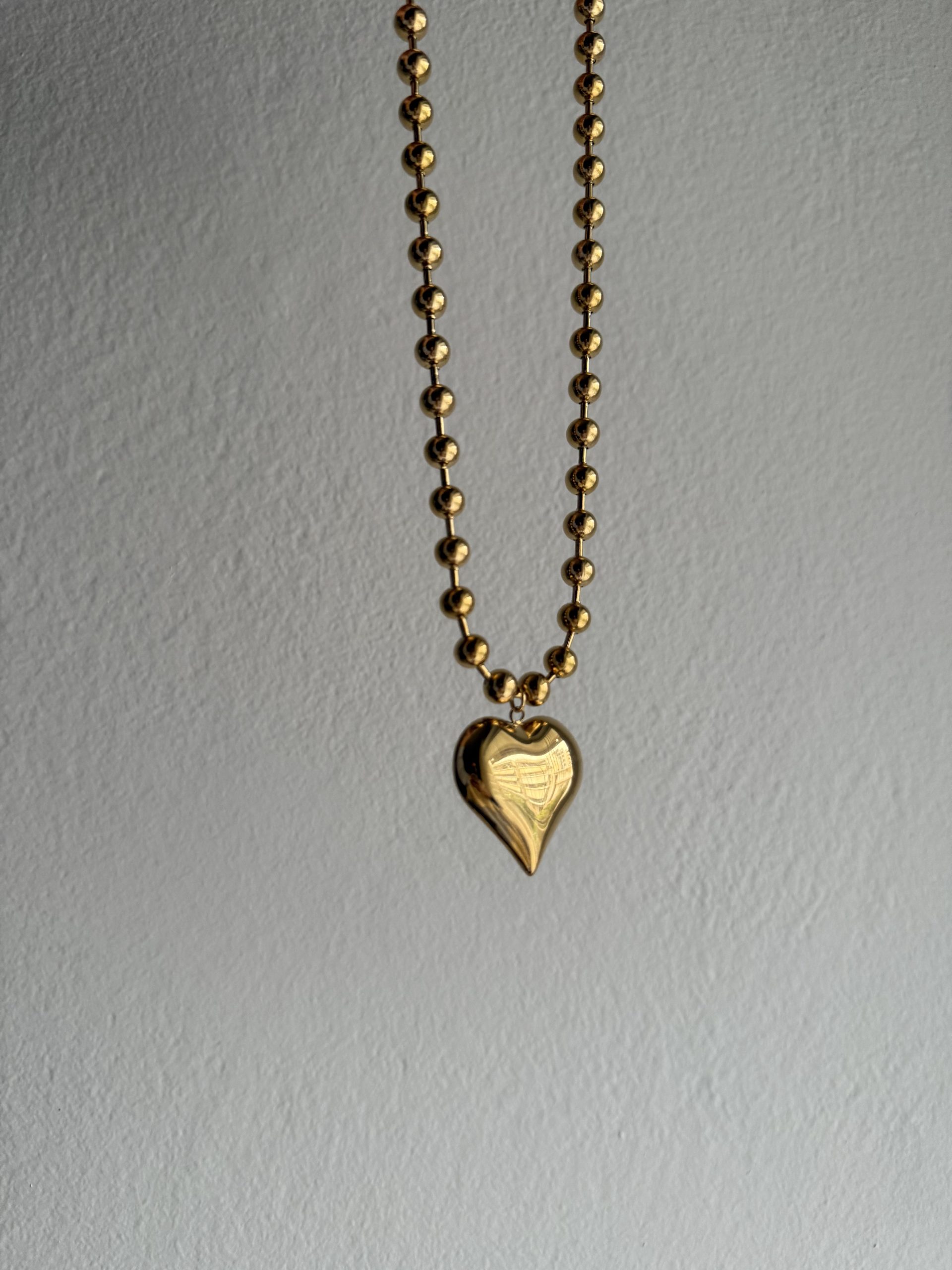 Golden Dots Heart Necklace