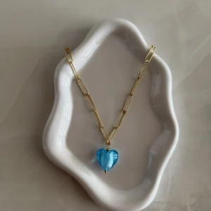 Cielo Blue Hearts Necklace