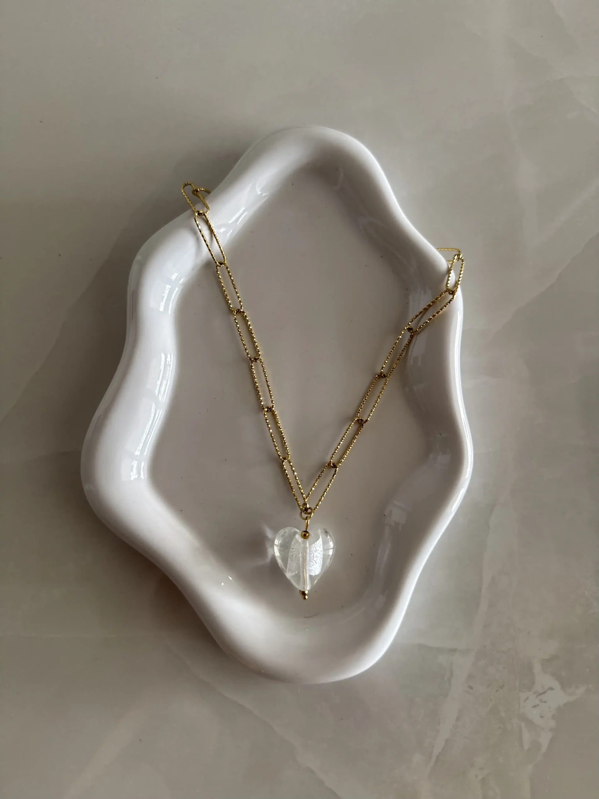 Cielo White Hearts Necklace